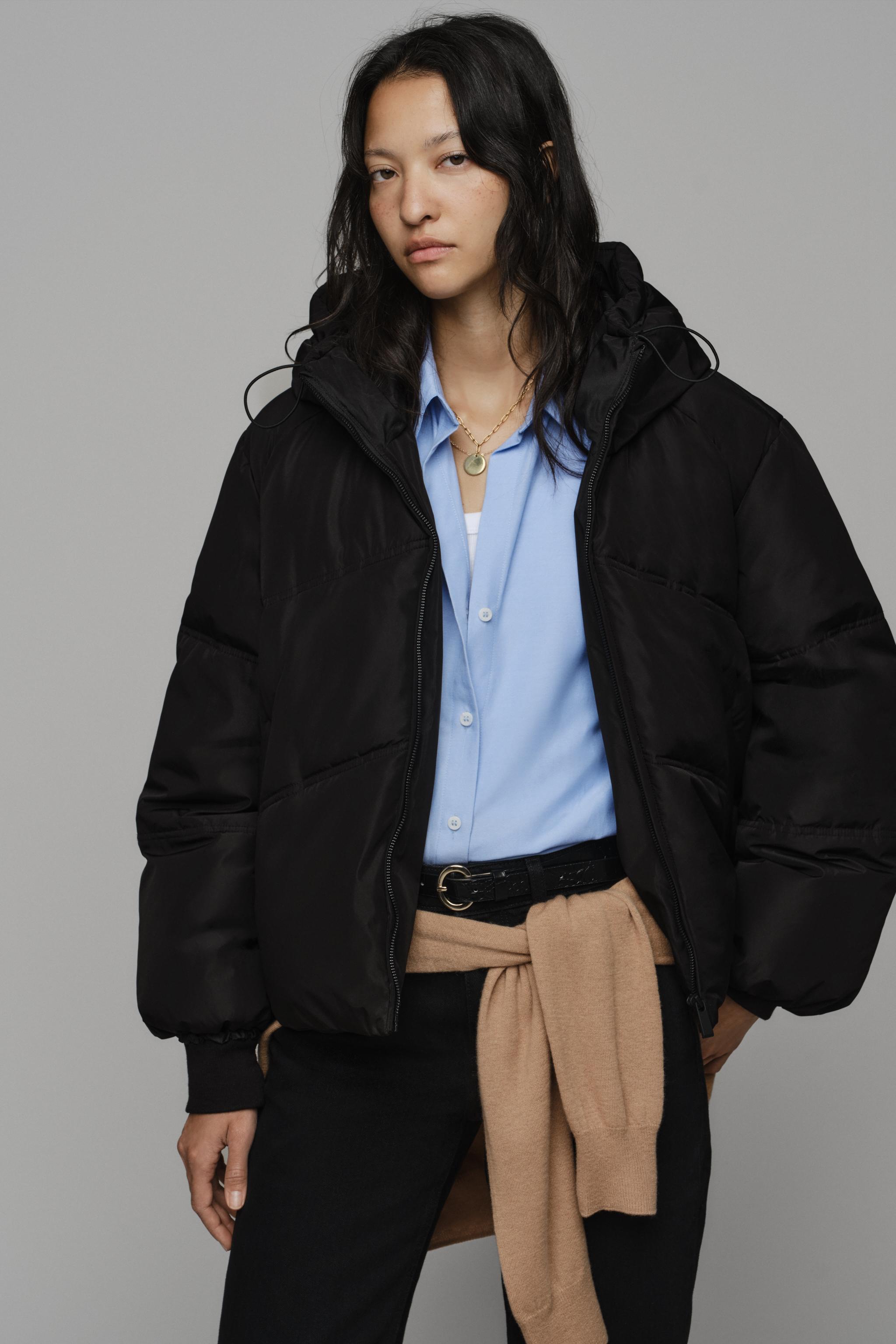 WATER-REPELLENT WINDPROOF PADDED HOODIE JACKET